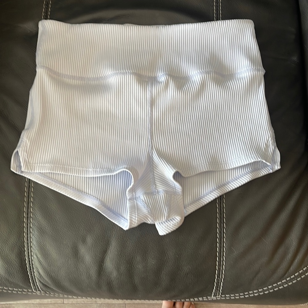 Fp movement high waist ribbed stretch shorts.